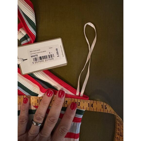 *NWT Ted Baker London Lyndiaa Tutti Frutti Halter Ribbed Bodycon Dress Size 3 - Picture 6 of 11